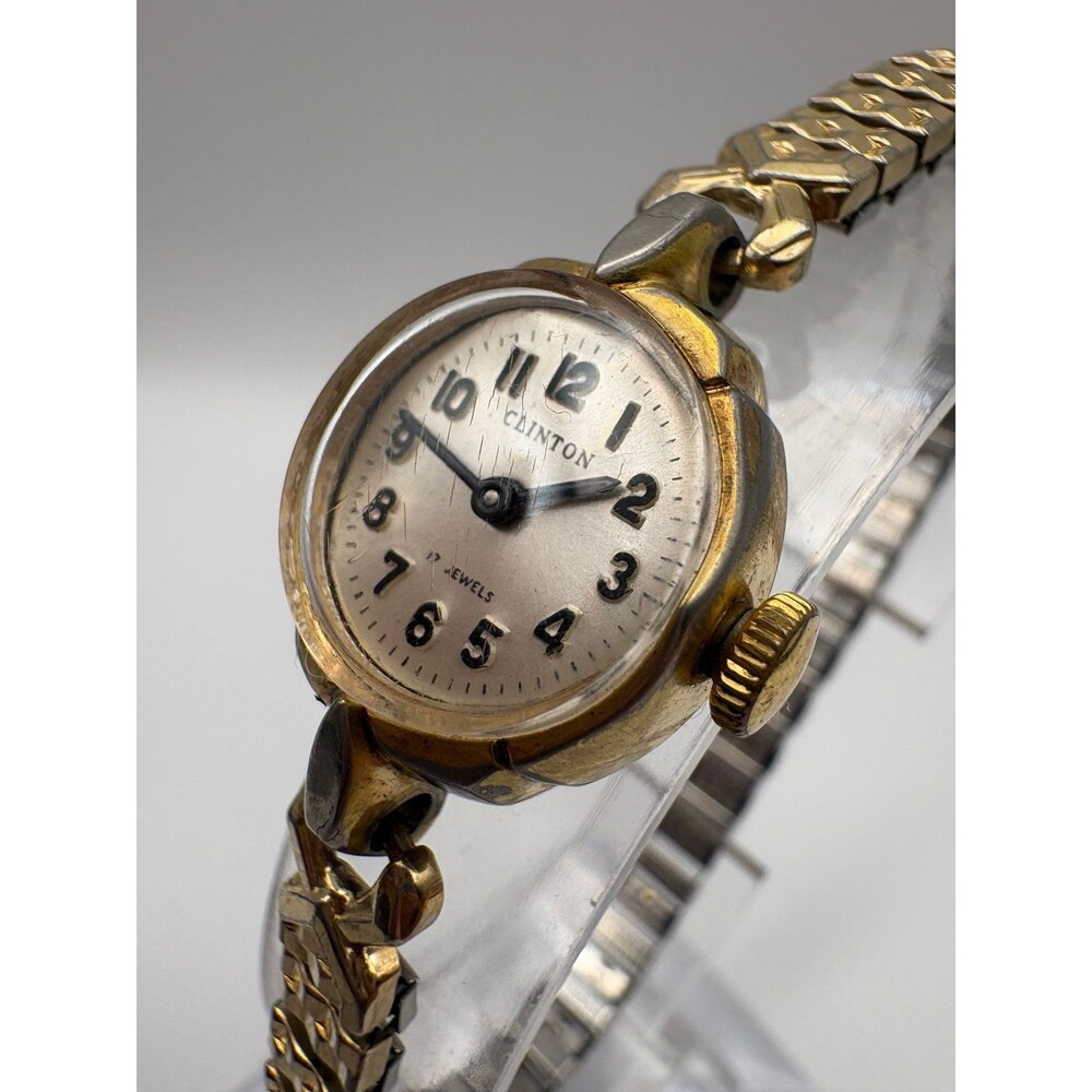 Vintage Clinton Swiss 17-Jewel Manual Wind Cocktail Watch – Ticking